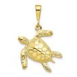 10KT Yellow Gold 31X21MM Turtle Pendant-Chain Not Included Discount