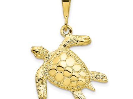 10KT Yellow Gold 31X21MM Turtle Pendant-Chain Not Included Discount