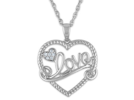 1 30 CTW Diamond Heart 18-inch Pendant in Sterling Silver Supply