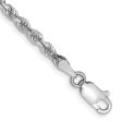 10KT White Gold 8-inch 3MM Diamond-cut Rope Bracelet Cheap