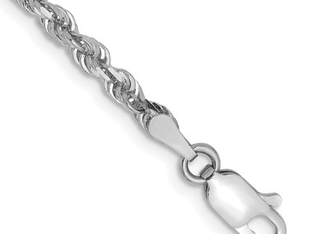 10KT White Gold 8-inch 3MM Diamond-cut Rope Bracelet Cheap