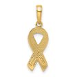 14KT Yellow Gold 23X13MM Awareness Ribbon Pendant-Chain Not Included For Sale