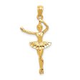 14KT Yellow Gold 32X15MM Ballerina Pendant. Chain Not Included For Discount