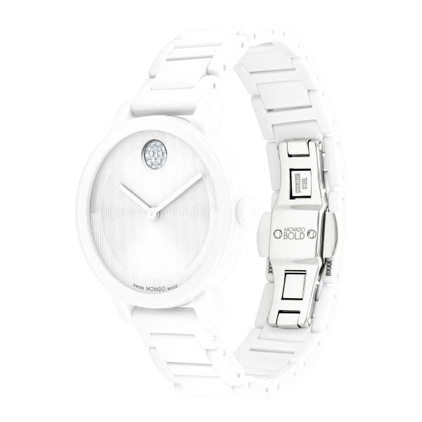 Movado BOLD Evolution 2.0 34MM White Dial Ceramic Watch. 3601233 Cheap