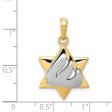 14KT White and Yellow Gold 30X18MM Star Of David Pendant. Chain Not Included Fashion