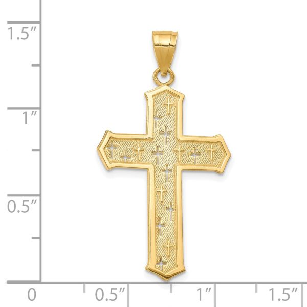 10KT Yellow Gold 35X21MM Cross Pendant. Chain Not Included Online now