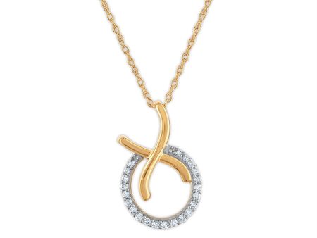 1 10 CTW Diamond XOXO Hugs & Kisses 18-inch Pendant in 10KT Yellow Gold Online