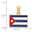 14KT Yellow Gold 21X18MM Enamel Cuba Flag Pendant. Chain Not Included Discount