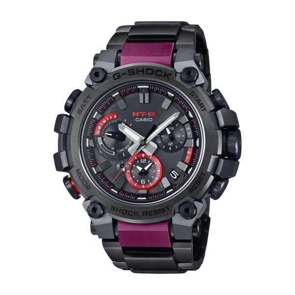 G-Shock Connected 50MM Solar Powered Watch in Black Bordeaux Steel.MTGB3000BD1A. Comes with Free G-Shock Organizer Bag. Discount