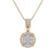 Red Hot Deal   3 4 CTW Diamond Cluster Halo 18-inch Pendant in 10KT White and Yellow Gold Discount