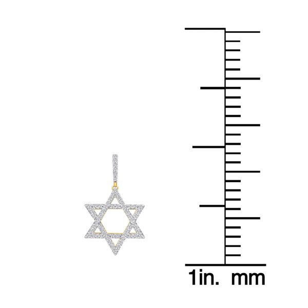 10KT Yellow Gold 3 4 CTW Diamond 33X19MM Star Of David Charm. Chain not Included Online now