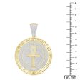 10KT Yellow Gold 3 4 CTW Diamond 43X30MM Cross Medal Charm. Chain not Included For Cheap