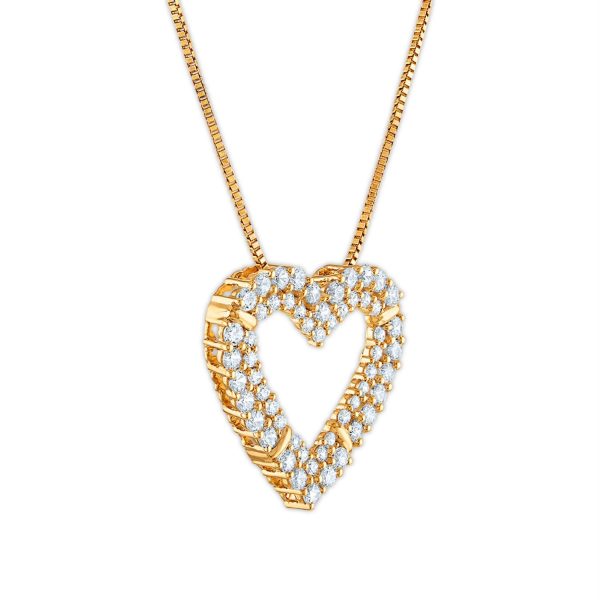 EcoLove 1 CTW Lab Grown Diamond Heart 18-inch Pendant in 10KT Yellow Gold Cheap