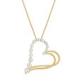 EcoLove 1 4 CTW Lab Grown Diamond 18-inch Heart Pendant in Gold Plated Sterling Silver Online Hot Sale