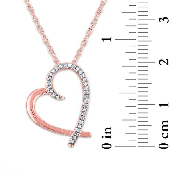 1 10 CTW Diamond Heart 18-inch Pendant in 10KT Rose Gold Discount