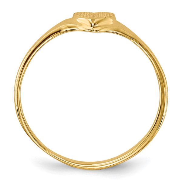 14KT Yellow Gold Childrens Heart Ring; Size 3 Hot on Sale