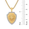 EcoLove 1 3 CTW Lab Grown Diamond Lion Pendant in Gold Plated Sterling Silver on Sale