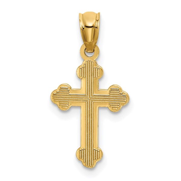 14KT Yellow Gold 22X11MM Cross Pendant-Chain Not Included Hot on Sale