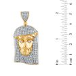 10KT Yellow Gold 3 CTW Diamond 50X22MM Jesus Christ Pendant. Chain Not Included Hot on Sale