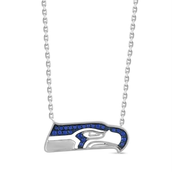 True Fans Fine Jewelry Seattle Seahawks 18-inch Pendant in Sterling Silver Sale