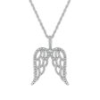 LoveSong 1 12 CTW Diamond Angel Wings 18-inch Pendant in Sterling Silver For Discount