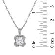 5MM Round White Topaz and White Sapphire Birthstone Flower Halo Pendant in Sterling Silver Cheap