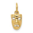 14KT Yellow Gold 15X11MM Diamond-cut Comedy Tragedy Pendant-Chain Not Included Sale