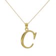 10KT Yellow Gold 18-inch 30MM Initial Pendant; Initial C Supply