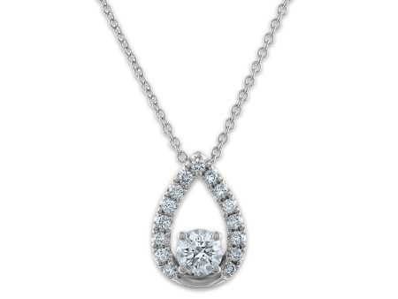 Signature EcoLove 1 2 CTW Lab Grown Diamond Fashion Teardrop 18-inch Pendant in 14KT White Gold on Sale