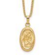 18in Gold-plated Kelly Waters Small Oval St. Christopher Medal Pendant Online now