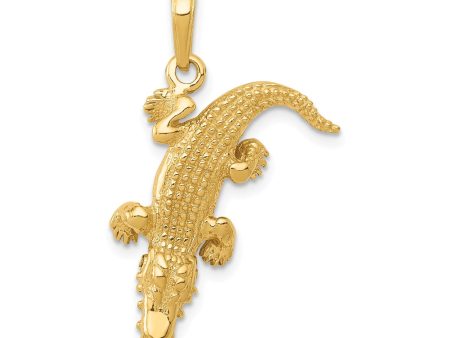 14k Moveable Alligator Pendant For Cheap