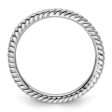 Sterling Silver Stackable Expressions Rhodium Twisted Ring Online Hot Sale