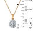 Red Hot Deal  1 4 CTW Diamond Halo Cluster Oval Shape 18-inch Pendant in 10KT Yellow Gold Cheap