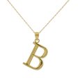 10KT Yellow Gold 18-inch 30MM Initial Pendant; Initial B For Sale