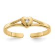 14KT Yellow Gold 1 100 CTW Heart Toe Ring Online now