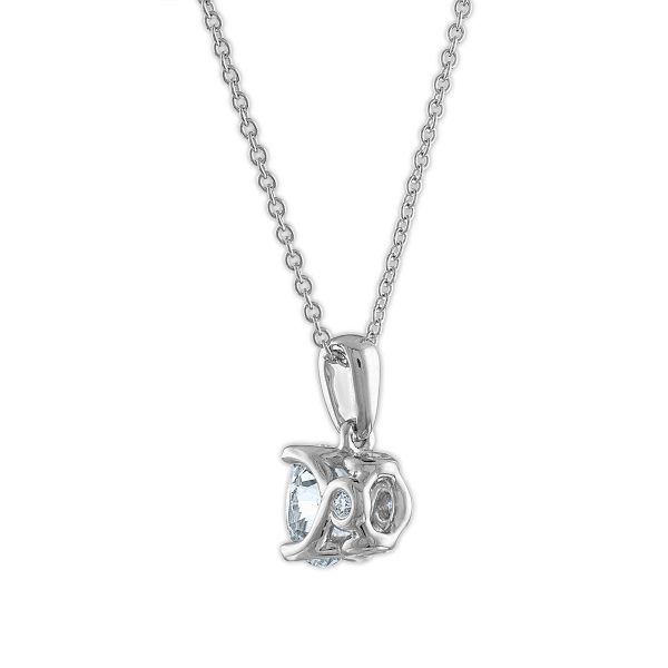 Signature EcoLove 3 4 CTW Lab Grown Diamond Solitaire Princess Cut 18-inch Pendant in 14KT White Gold For Discount