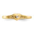 14KT Yellow Gold 1 100 CTW Heart Toe Ring Online now