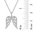 LoveSong 1 12 CTW Diamond Angel Wings 18-inch Pendant in Sterling Silver For Discount