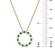 2MM Round Emerald and Opal 18-inch Circle Pendant in Yellow Gold Plated Sterling Silver Online Hot Sale