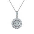 3 4 CTW Diamond Halo 18-inch Pendant in 14KT White Gold For Discount