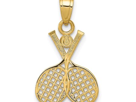 14k Double Tennis Racquet Charm Discount