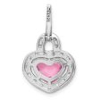 Sterling Silver Cubic Zirconia 27X16MM Heart Pendant. Chain Not Included Hot on Sale