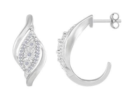 1 10 CTW Diamond Three Stone Earrings in Sterling Silver Online