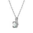 5MM Round Opal and White Sapphire Birthstone Flower Halo Pendant in Sterling Silver Online Sale