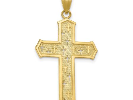 10KT Yellow Gold 35X21MM Cross Pendant. Chain Not Included Online now