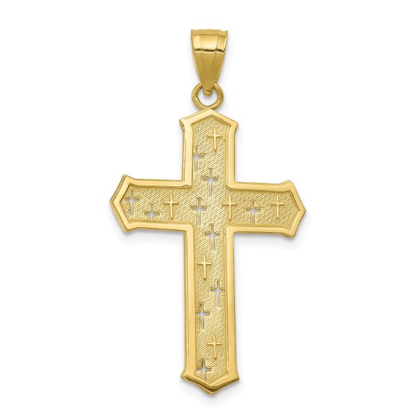 10KT Yellow Gold 35X21MM Cross Pendant. Chain Not Included Online now