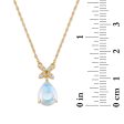 9X7MM Pear Opal and Diamond 18-inch Fashion Pendant in 10KT Yellow Gold Fashion