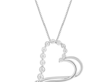 EcoLove 1 4 CTW Lab Grown Diamond 18-inch Heart Pendant in Gold Plated Sterling Silver Online