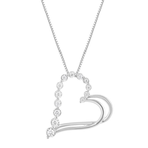 EcoLove 1 4 CTW Lab Grown Diamond 18-inch Heart Pendant in Gold Plated Sterling Silver Online