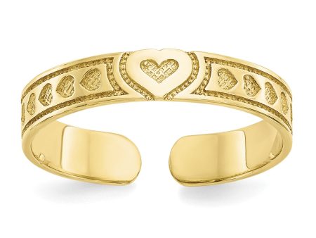 10KT Yellow Gold Heart Toe Ring Online Hot Sale